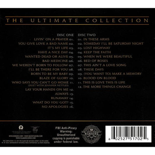 ボンジョヴィ CD アルバム BON JOVI GREATEST HITS THE ULTIMATE COLLECTION 2枚組 輸入盤 ボン・ジョヴィ