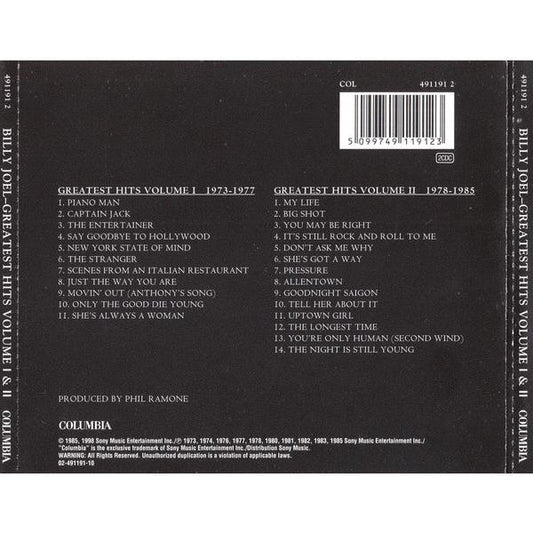 ビリージョエル CD アルバム BILLY JOEL GREATEST HITS VOLUME I & VOLUME II 2枚組 輸入盤 ビリー・ジョエル