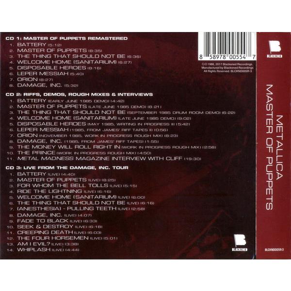 メタリカ CD アルバム METALLICA MASTER OF PUPPETS EXPANDED EDITION 3枚組 輸入盤